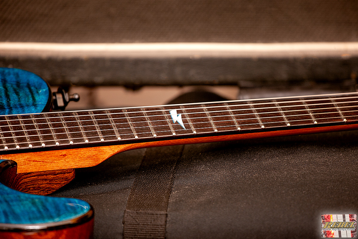 Rebel Custom Guitars Jean Genie - Figured Maple Denim Burst under High Gloss 2K - Image 10