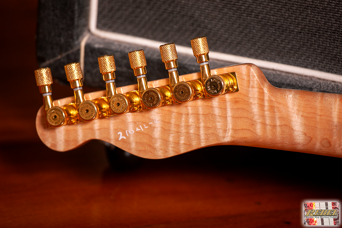 Rebel Custom Guitars Tele Shaped Body with Quilt Maple Top over American Red Alder. - Image 10