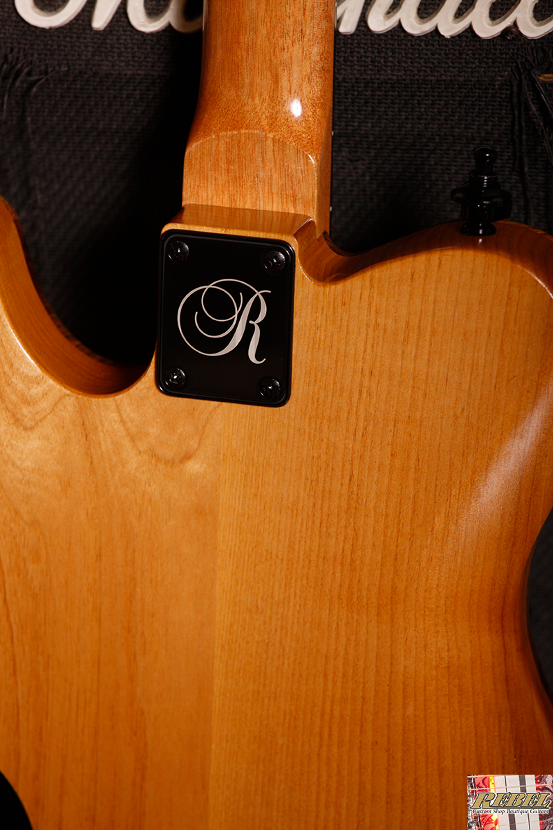 Rebel Custom Guitars Tele Shaped Body with Figured Walnut Top over Alder, Alpha-Omega Humbuckers - Image 5