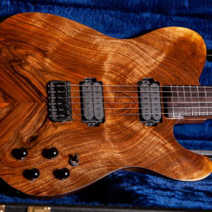 Rebel Custom Guitars Tele Shaped Body with Figured Walnut Top over Alder, Alpha-Omega Humbuckers