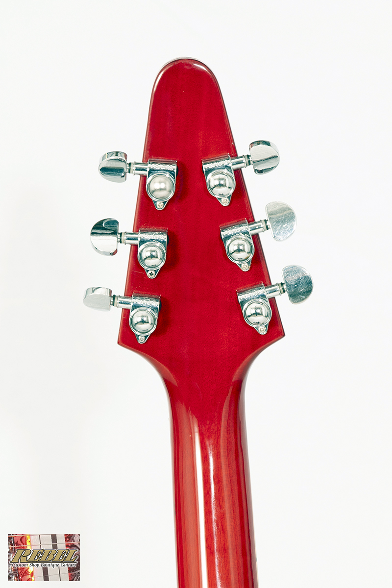 Rebel Custom Guitars V90 Hybrid Electric Guitar with P-90 Pickups by Dominger 2017 Cherry Red - Image 5