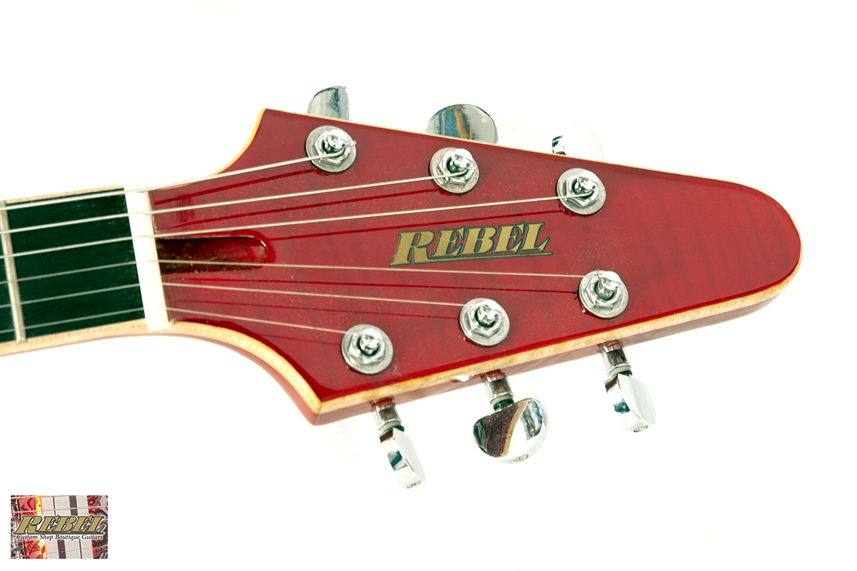 Rebel Custom Guitars V90 Hybrid Electric Guitar with P-90 Pickups by Dominger 2017 Cherry Red - Image 7