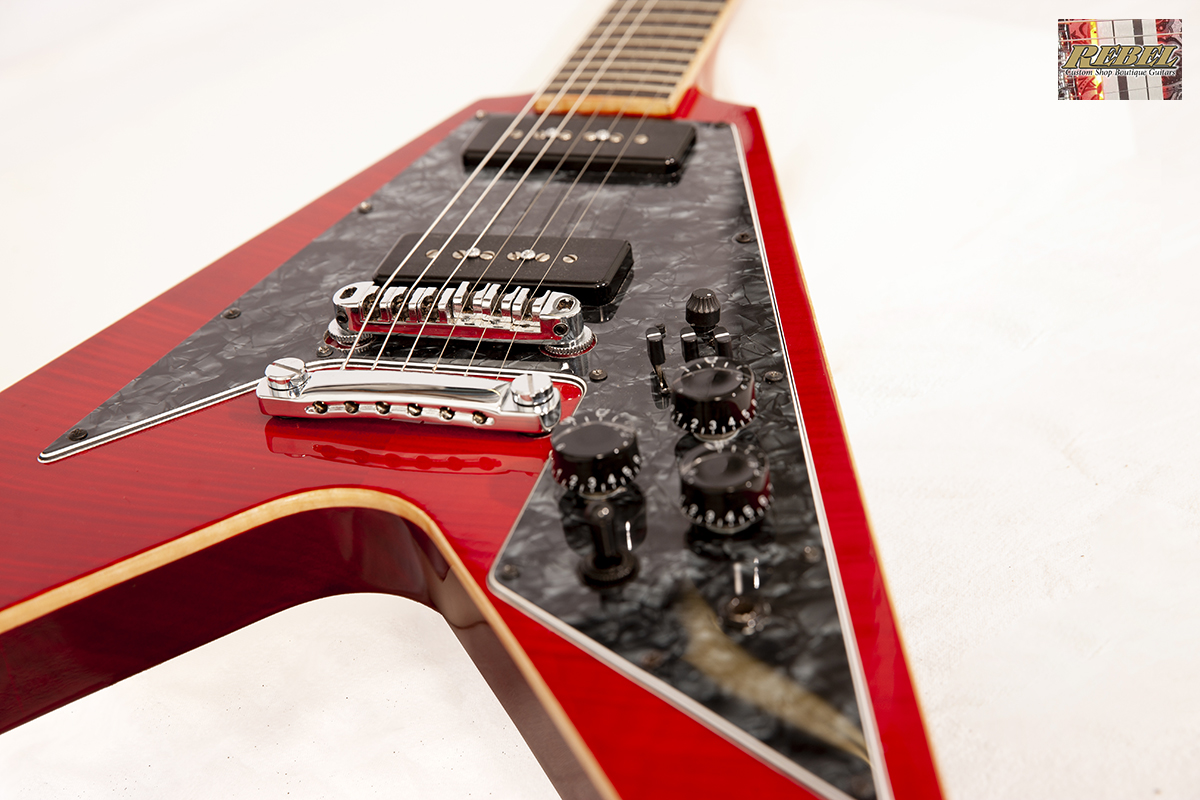 Rebel Custom Guitars V90 Hybrid Electric Guitar with P-90 Pickups by Dominger 2017 Cherry Red - Image 10